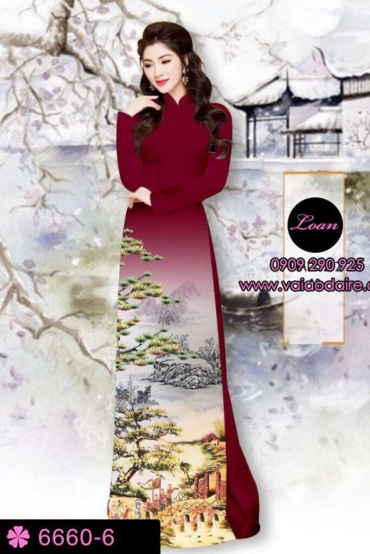 Vải áo dài phong cảnh
