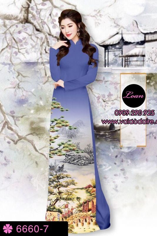Vải áo dài phong cảnh