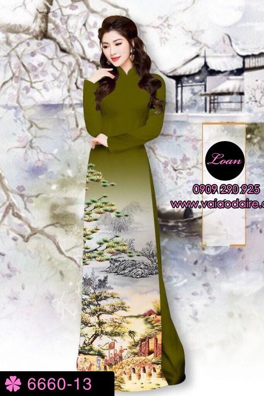 Vải áo dài phong cảnh