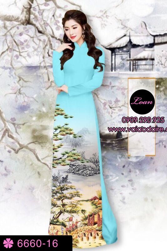 Vải áo dài phong cảnh