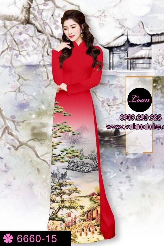 Vải áo dài phong cảnh