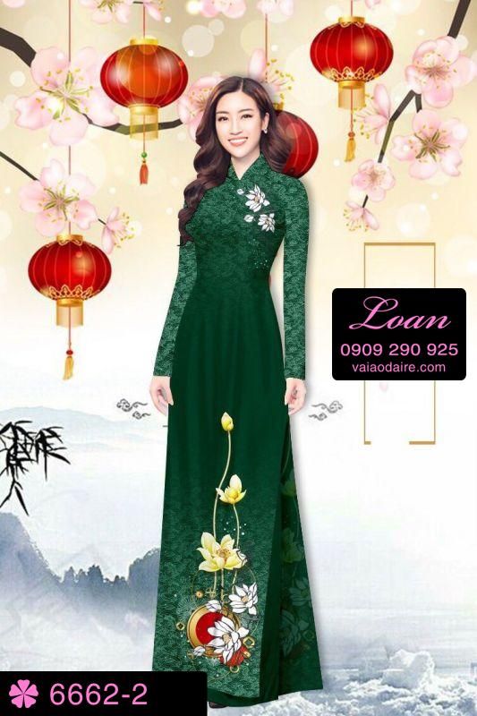 Vải áo dài hoa trên dưới
