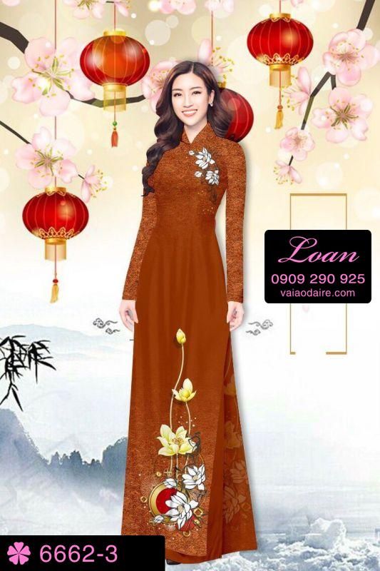 Vải áo dài hoa trên dưới