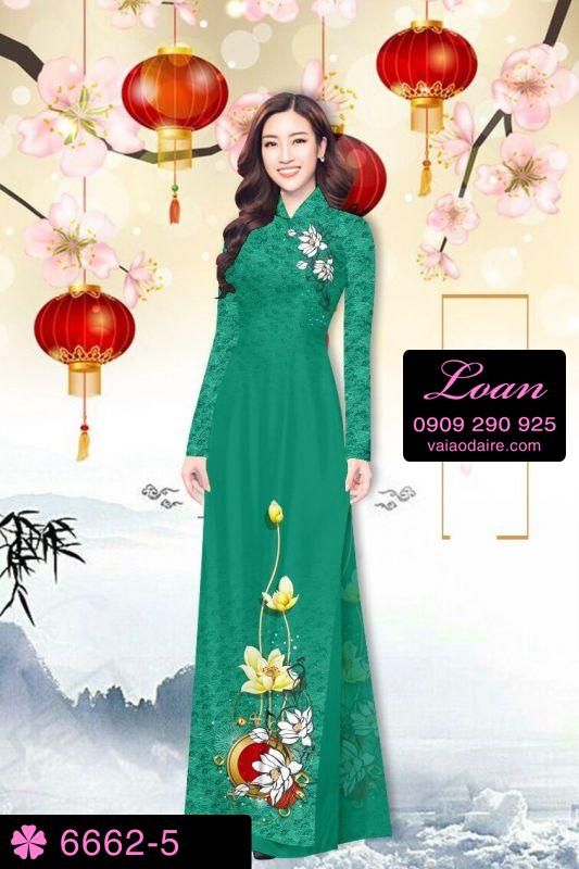 Vải áo dài hoa trên dưới
