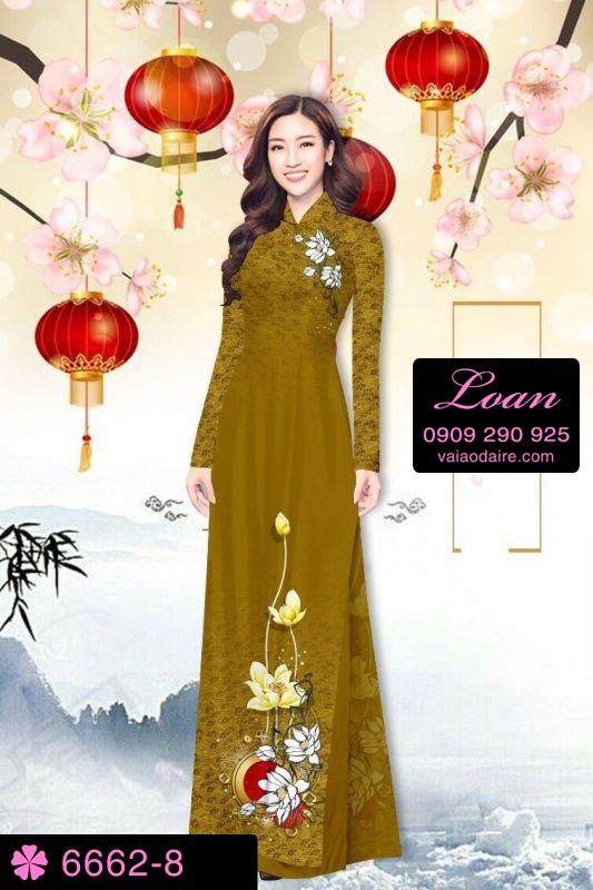 Vải áo dài hoa trên dưới