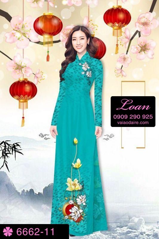 Vải áo dài hoa trên dưới