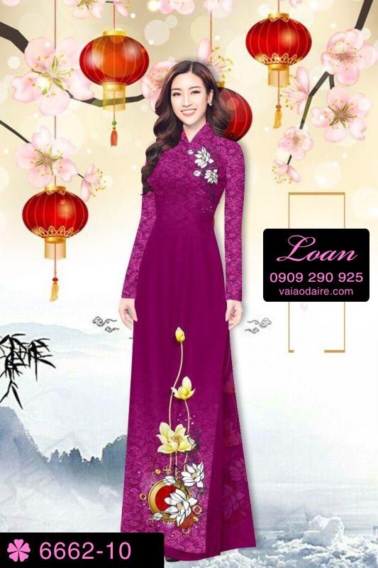 Vải áo dài hoa trên dưới