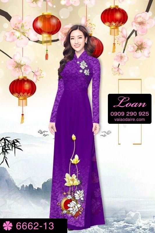 Vải áo dài hoa trên dưới