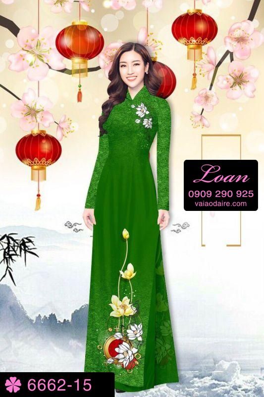 Vải áo dài hoa trên dưới