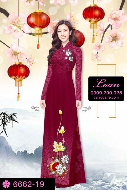 Vải áo dài hoa trên dưới