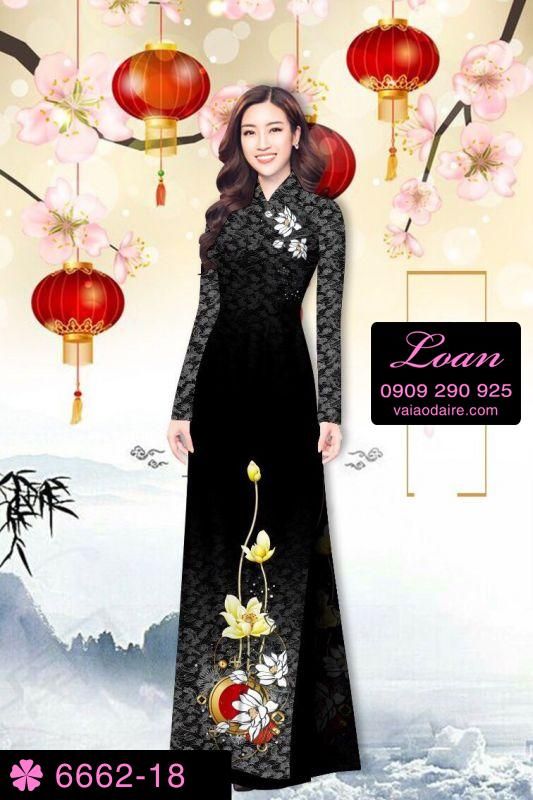 Vải áo dài hoa trên dưới