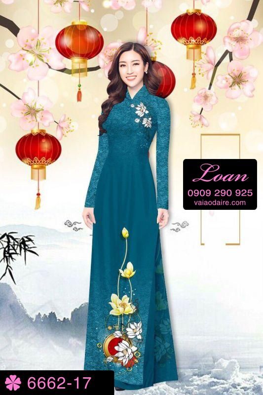 Vải áo dài hoa trên dưới