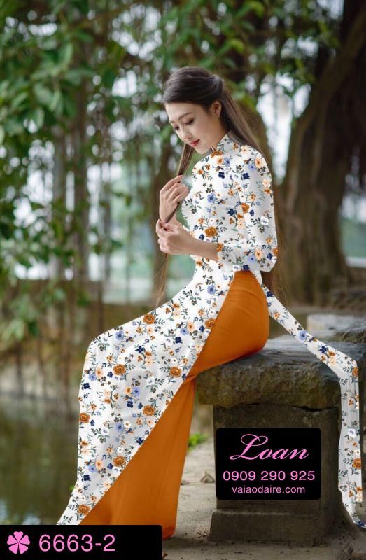 Vải áo dài hoa nhí