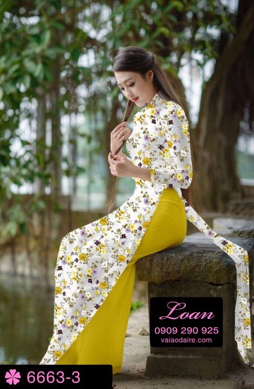 Vải áo dài hoa nhí