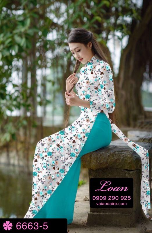 Vải áo dài hoa nhí