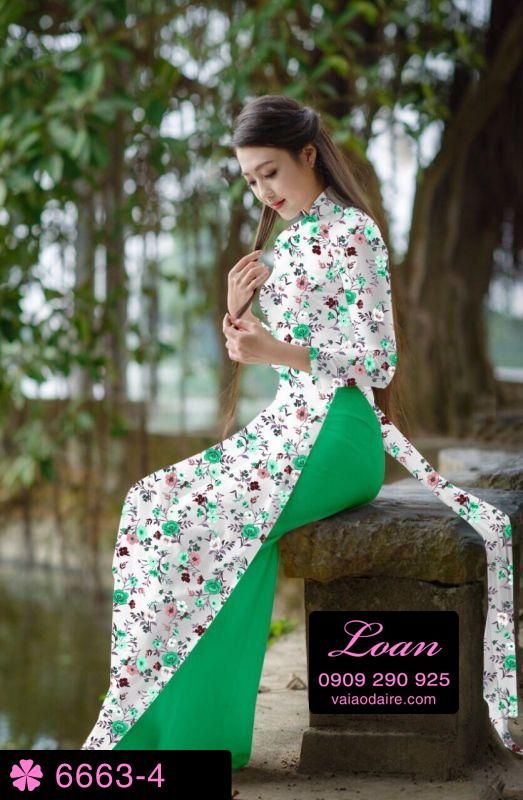 Vải áo dài hoa nhí