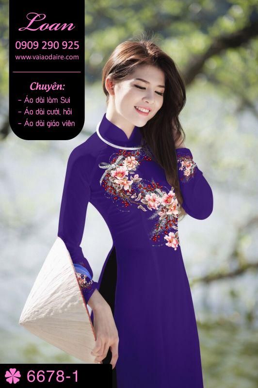 Vải áo dài hoa rơi