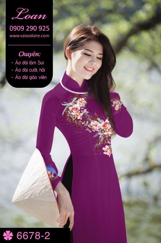 Vải áo dài hoa rơi