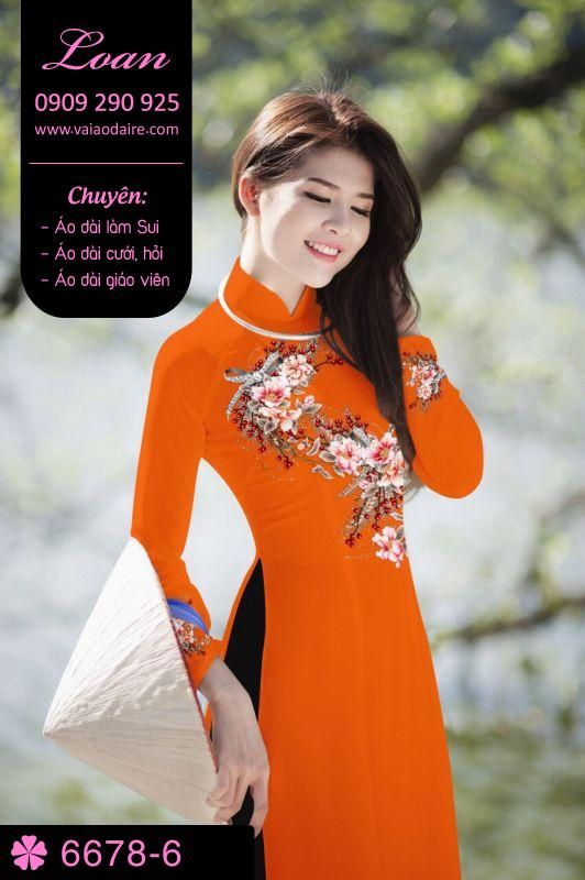 Vải áo dài hoa rơi