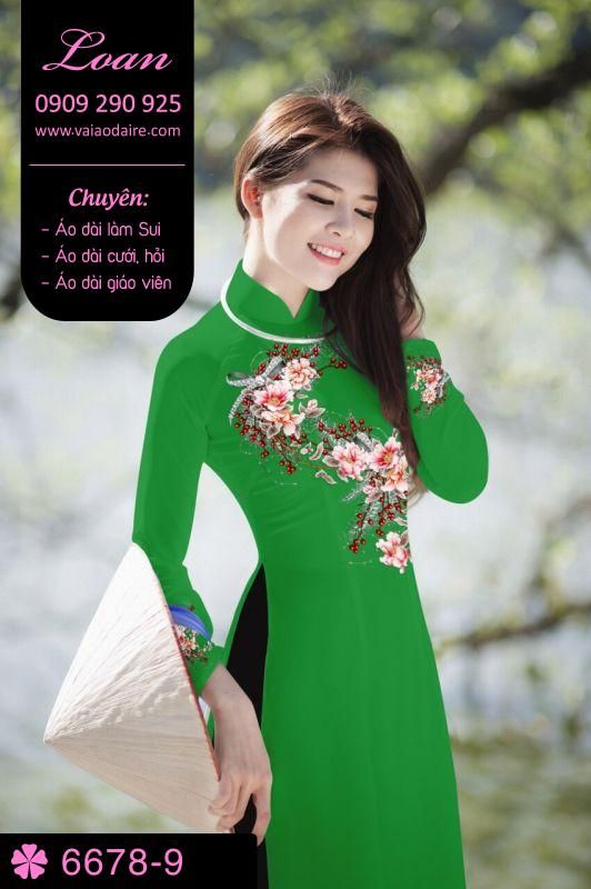 Vải áo dài hoa rơi