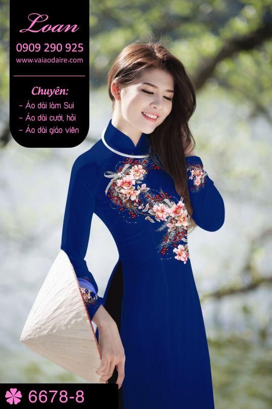 Vải áo dài hoa rơi