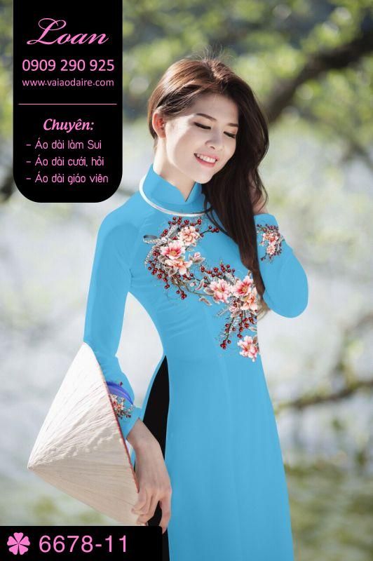 Vải áo dài hoa rơi