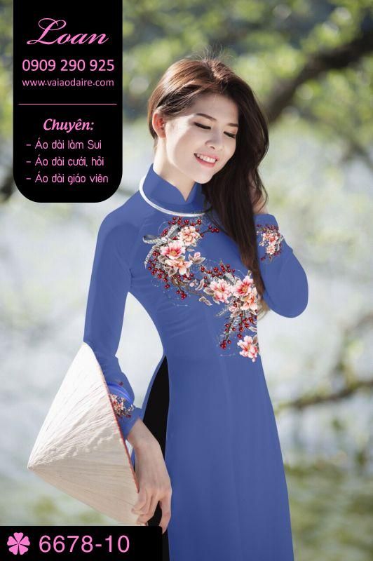 Vải áo dài hoa rơi