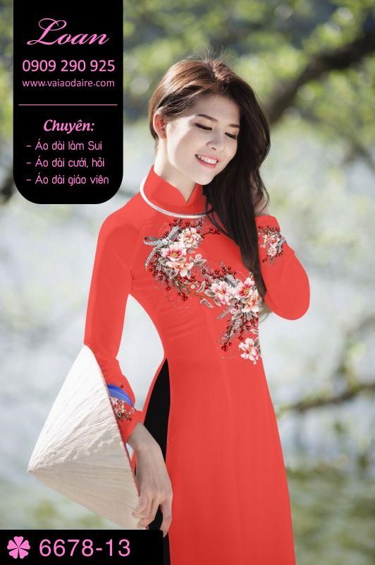 Vải áo dài hoa rơi