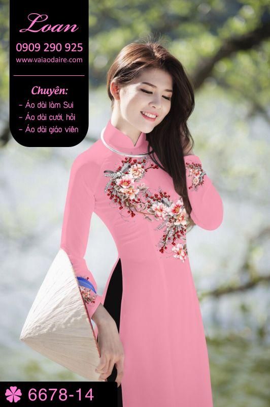 Vải áo dài hoa rơi