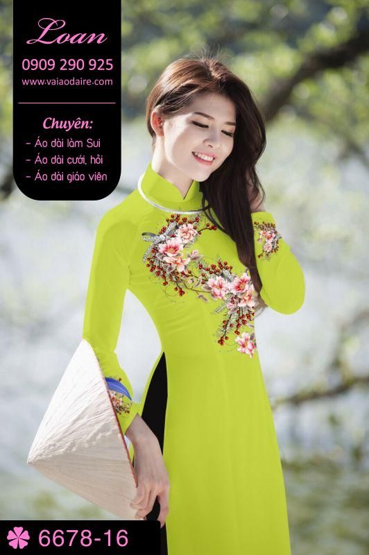 Vải áo dài hoa rơi