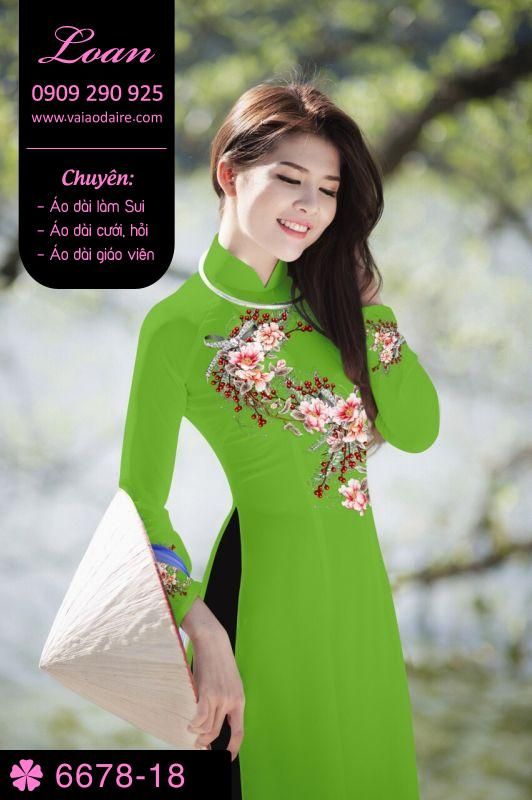 Vải áo dài hoa rơi