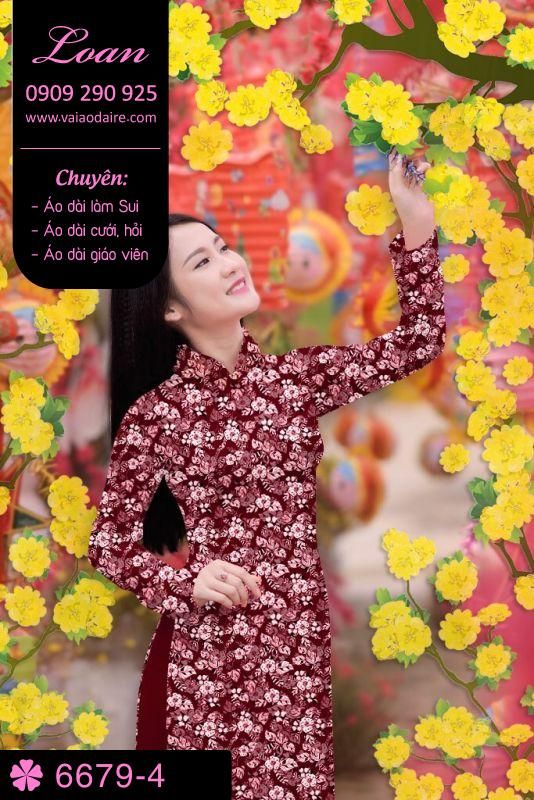 Vải áo dài hoa nhí Vải áo dài hoa nhí
