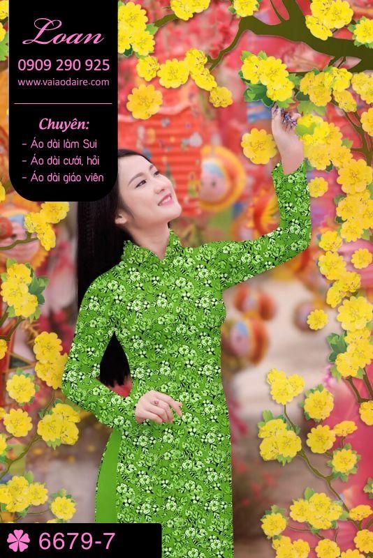 Vải áo dài hoa nhí Vải áo dài hoa nhí