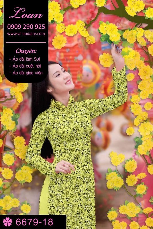 Vải áo dài hoa nhí Vải áo dài hoa nhí