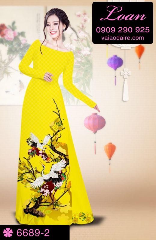 Vải áo dài cành hoa Mai