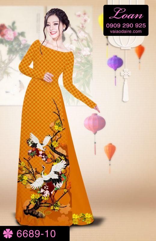 Vải áo dài cành hoa Mai