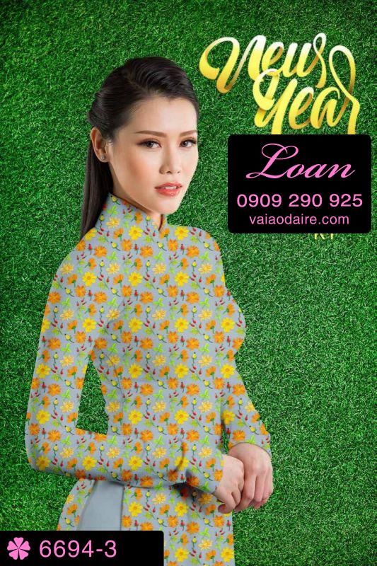 Vải áo dài hoa nhí Vải áo dài hoa nhí