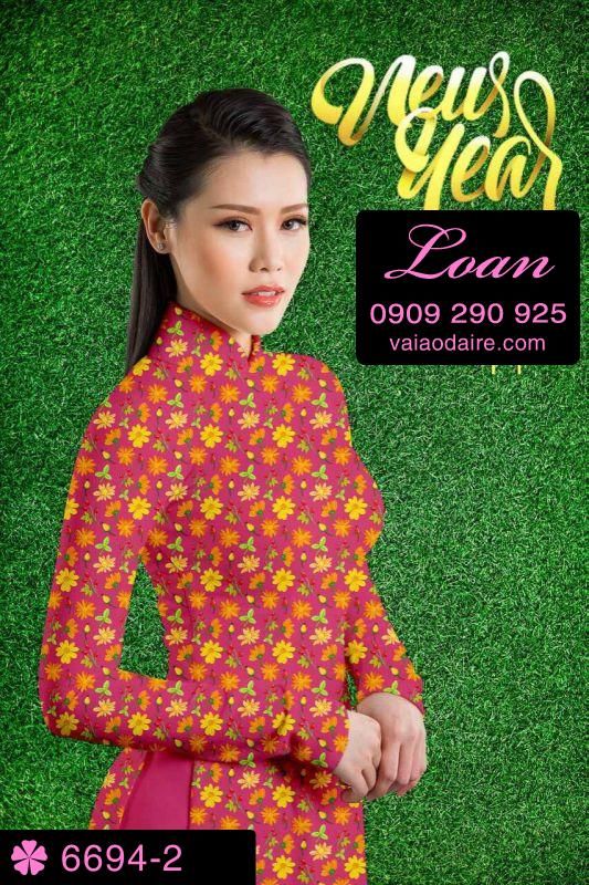 Vải áo dài hoa nhí Vải áo dài hoa nhí