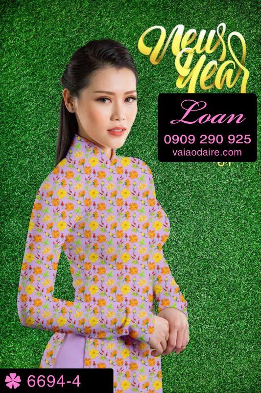 Vải áo dài hoa nhí Vải áo dài hoa nhí