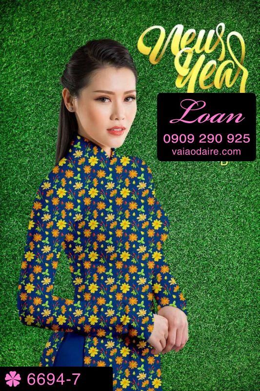 Vải áo dài hoa nhí Vải áo dài hoa nhí
