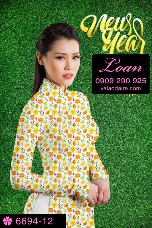 Vải áo dài hoa nhí Vải áo dài hoa nhí
