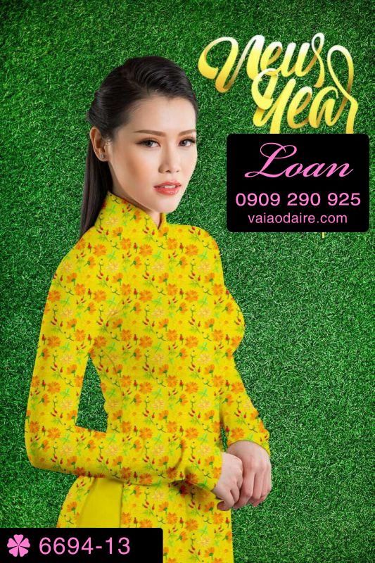 Vải áo dài hoa nhí Vải áo dài hoa nhí