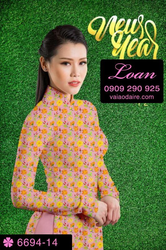 Vải áo dài hoa nhí Vải áo dài hoa nhí