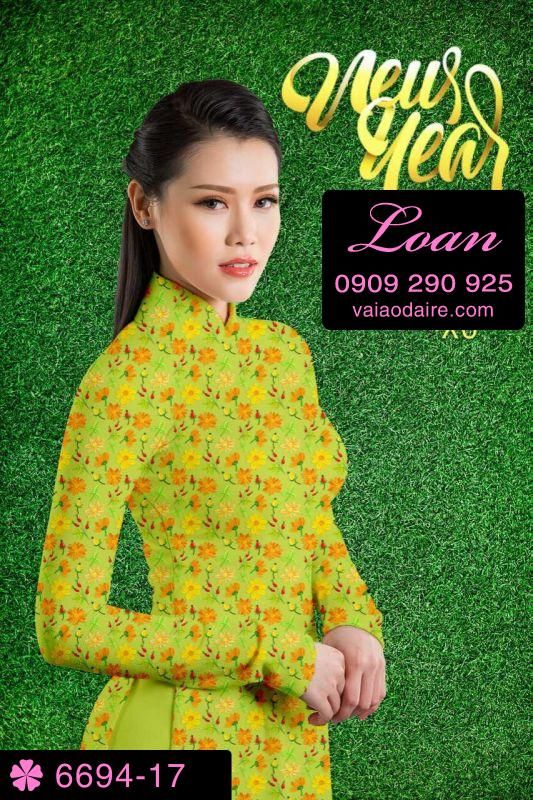 Vải áo dài hoa nhí Vải áo dài hoa nhí