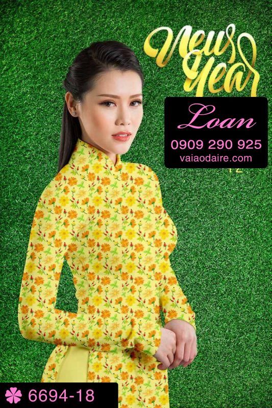 Vải áo dài hoa nhí Vải áo dài hoa nhí