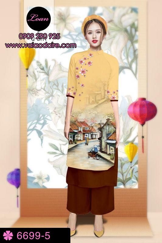 Vải áo dài cách tân phong cảnh Vải áo dài cách tân phong cảnh