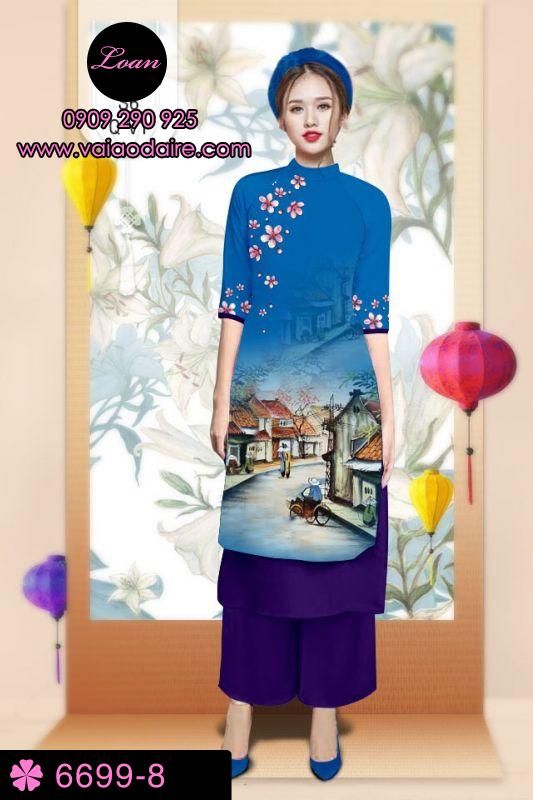 Vải áo dài cách tân phong cảnh Vải áo dài cách tân phong cảnh