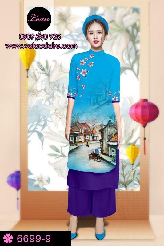 Vải áo dài cách tân phong cảnh Vải áo dài cách tân phong cảnh