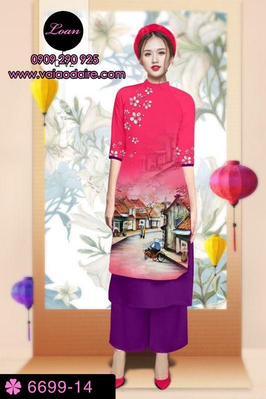 Vải áo dài cách tân phong cảnh Vải áo dài cách tân phong cảnh