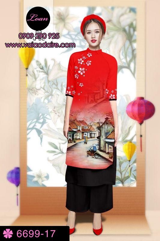 Vải áo dài cách tân phong cảnh Vải áo dài cách tân phong cảnh